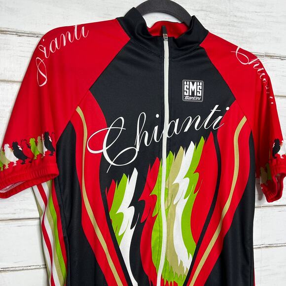 Santini SMS Cycling Jersey XXL Italian Rooster Full Zip Short Sleeve Bike Shirt - Picture 5 of 9